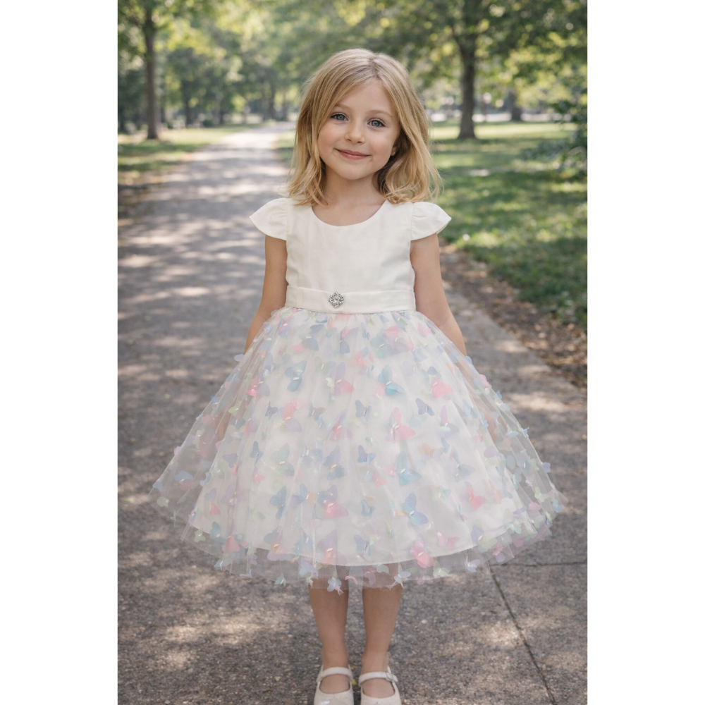 Фустан со тул и пеперутки 6/36