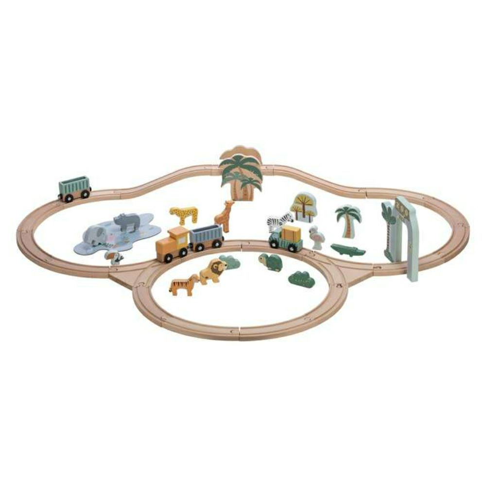 Free 2 Play Дрвена пруга со вагони и пријатели на животни 