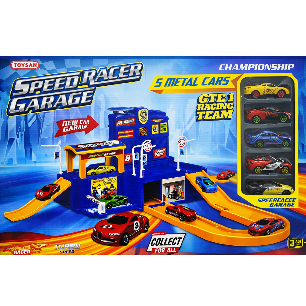 SPEED RACER GARAGE - Сет гаража со колички