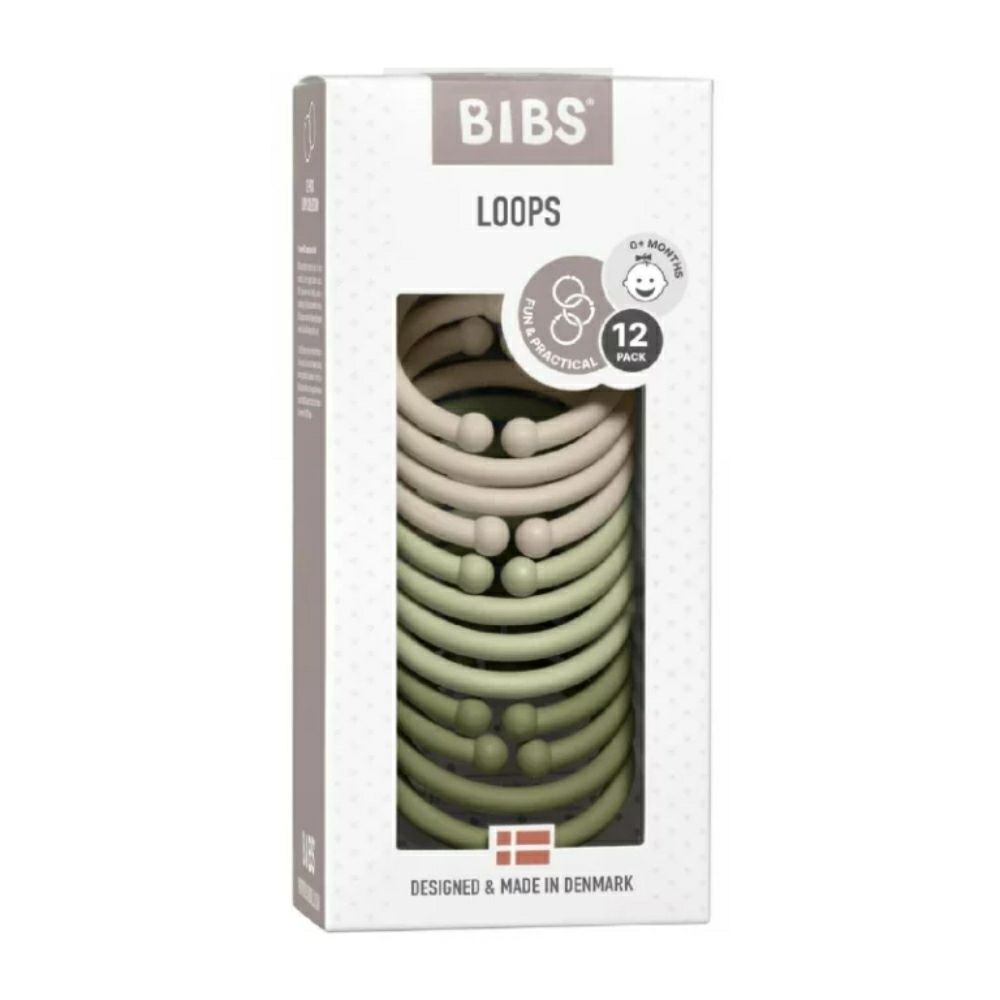 Bibs Loops Јамки 12 парчиња во сет, Vanila + Sage + Olive