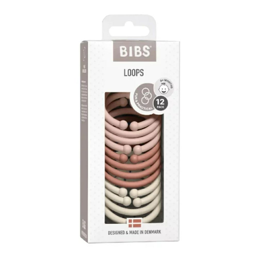 Bibs Loops Јамки 12 парчиња во сет, Blush + Woodchuck + Ivory