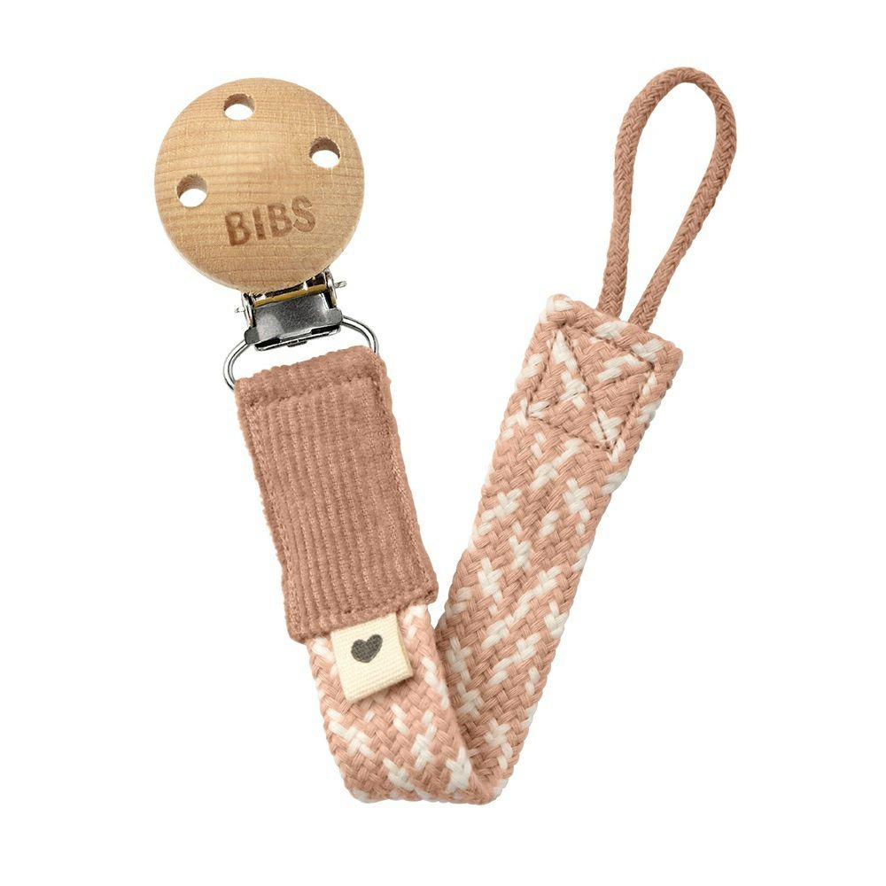 Bibs Paciifier CLIP Braid Blush/Ivory