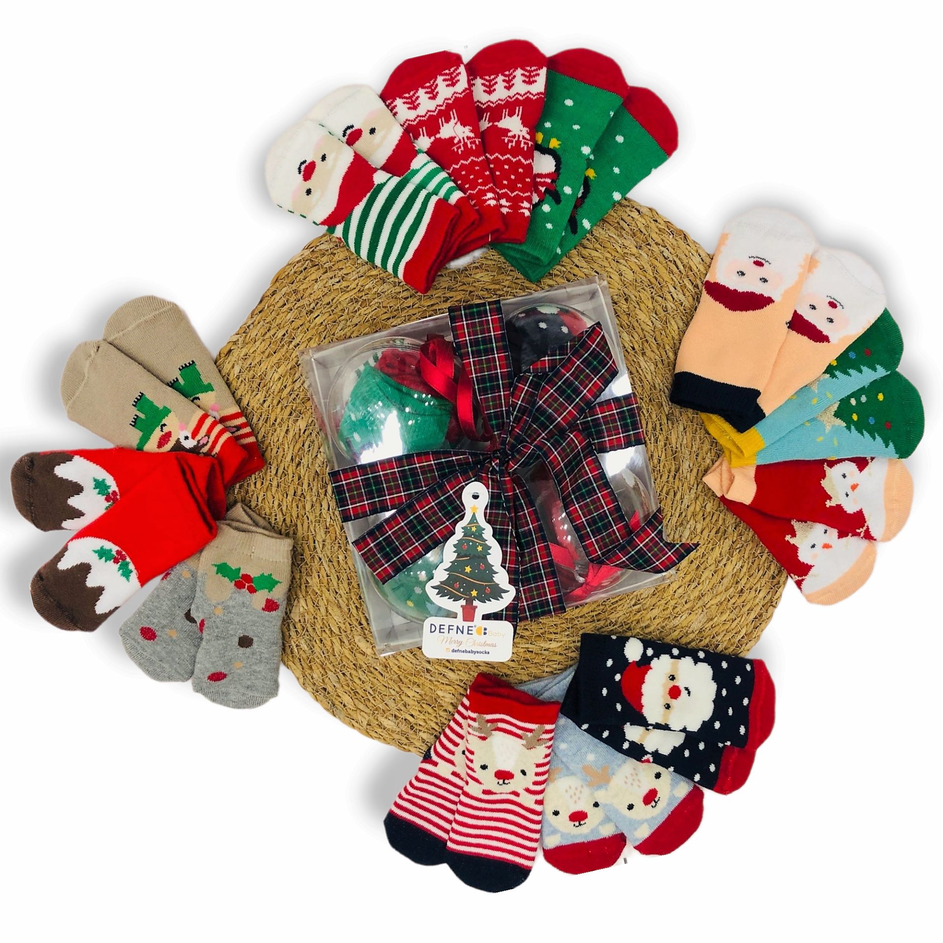 Чорапи новогодишни во лампион - 3 пара во сет New Born