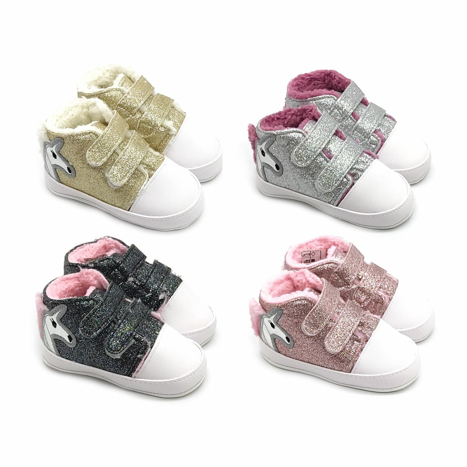 Обувки топли со лепенки и крзно Unicorn