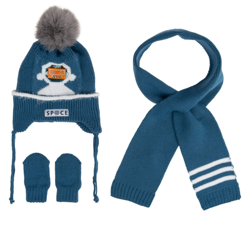 Комплет капа, шал и ракавици 0-18 месеци