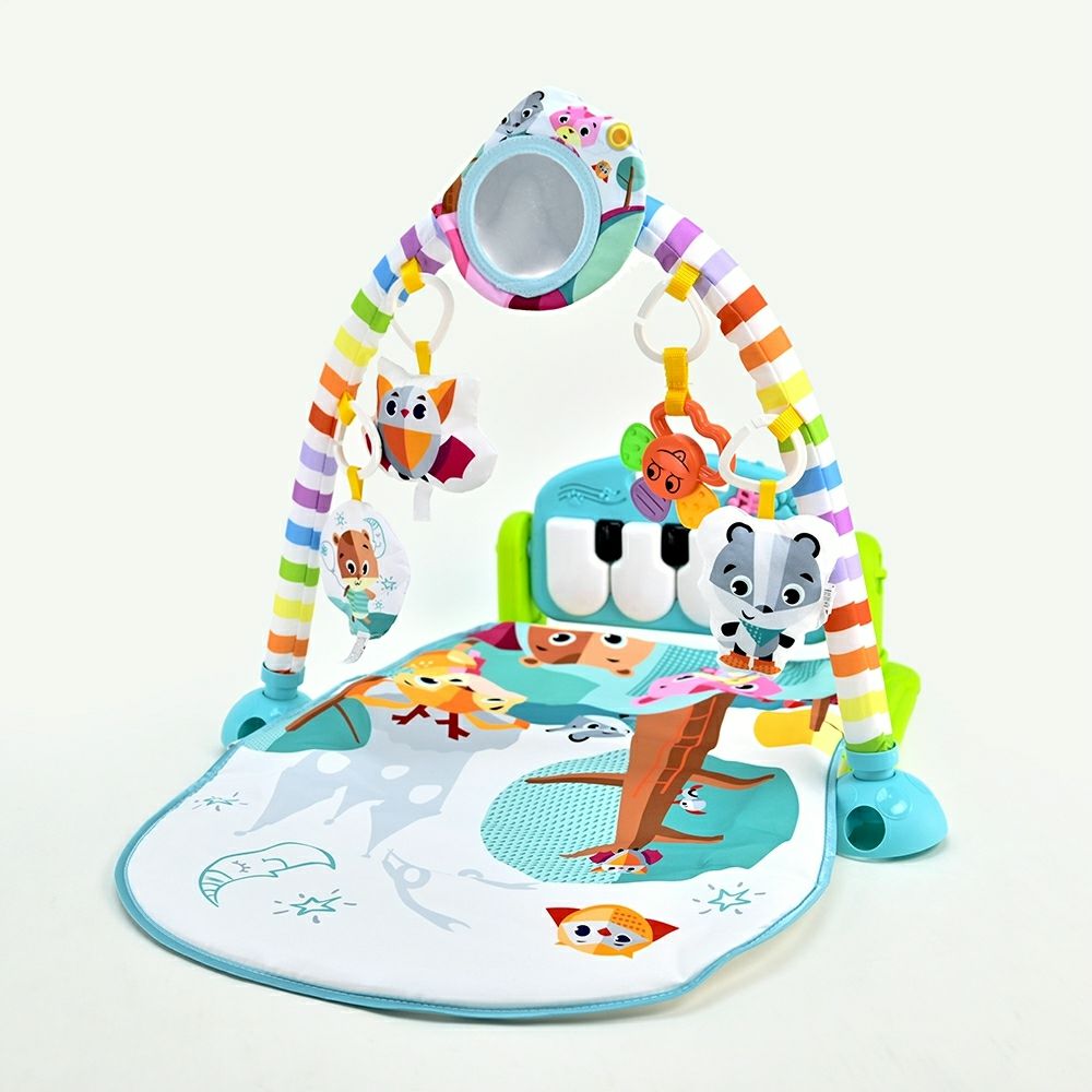 Подлога за бебешка гимнастика со пијано плава Кикабу