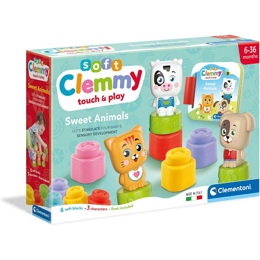 Clementoni Soft Clemmy Sweet Animals   Меки коцки со книга