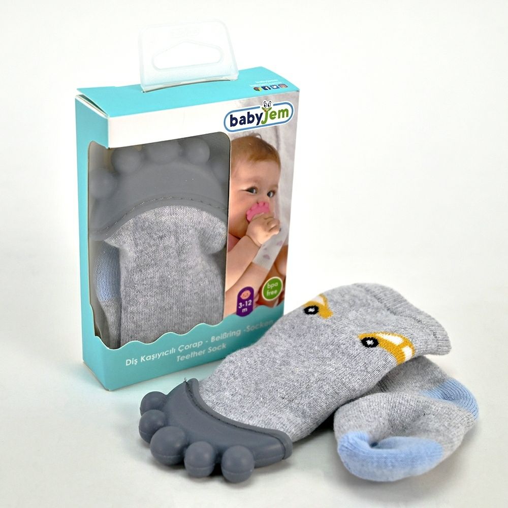 Чорапи со глодалка сиви 6-12 м