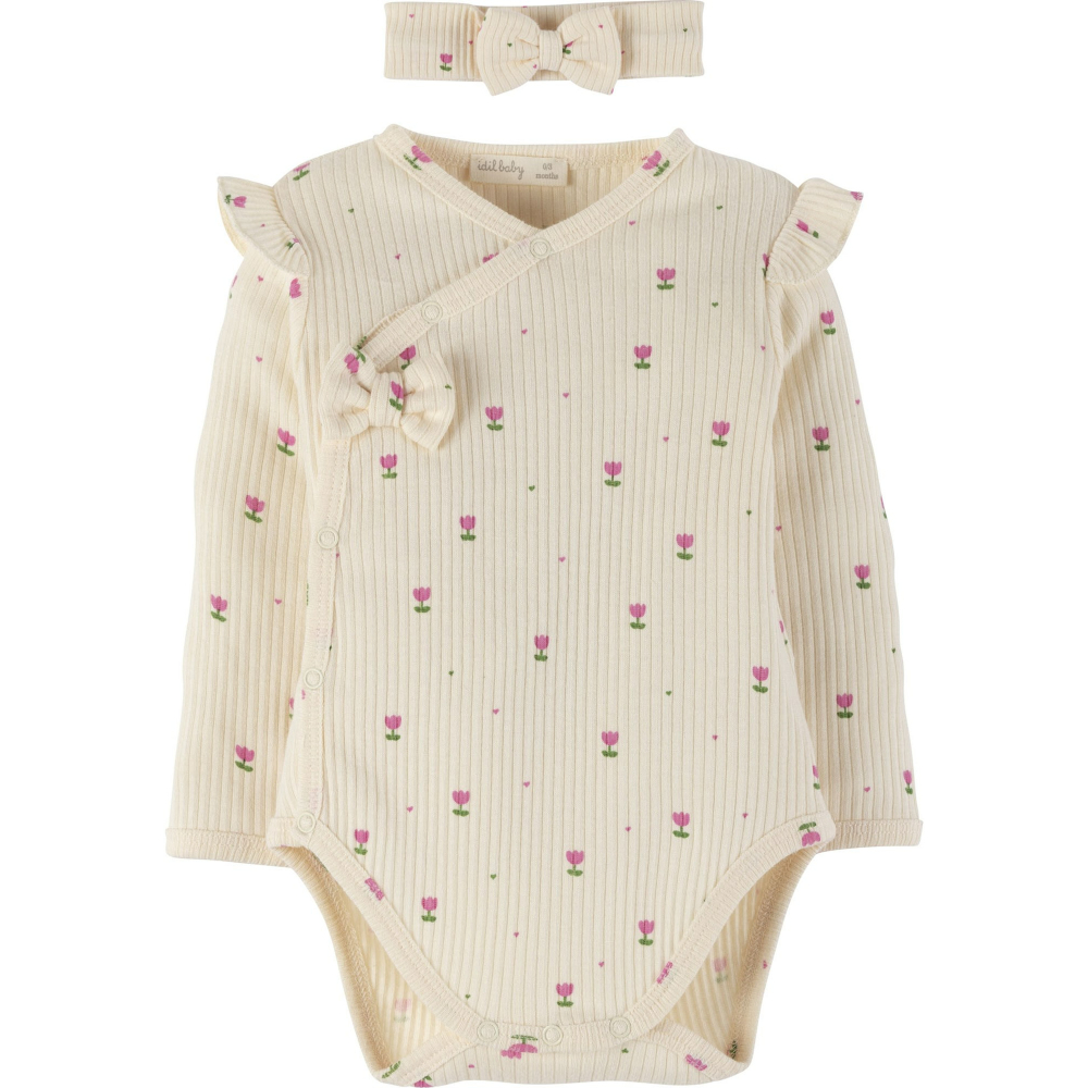 Organic Сет Боди на преклоп и Бандана Idil baby Mamino 