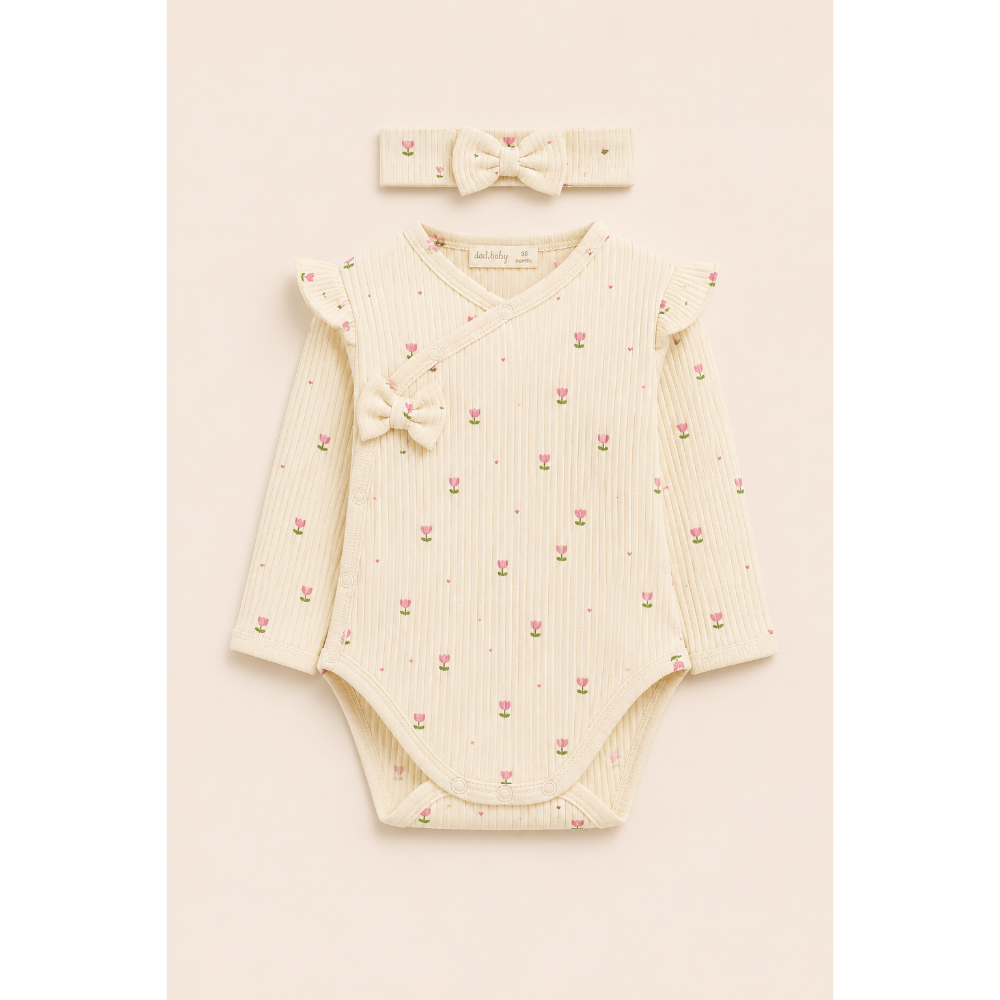 Organic Сет Боди на преклоп и Бандана Idil baby Mamino 