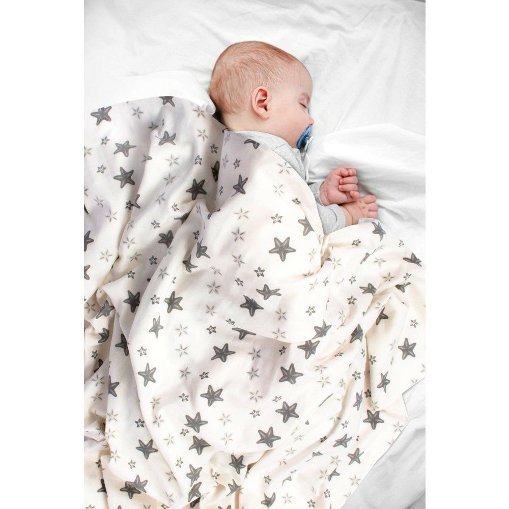 Ќебе Organic Muslin 100 x 100 см New Grey Pattern