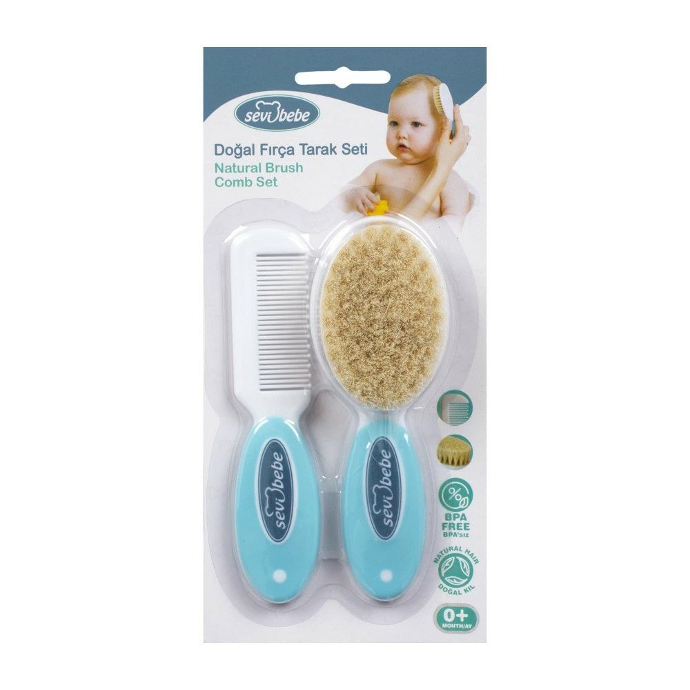 Сет четка и чешел со природно влакно 