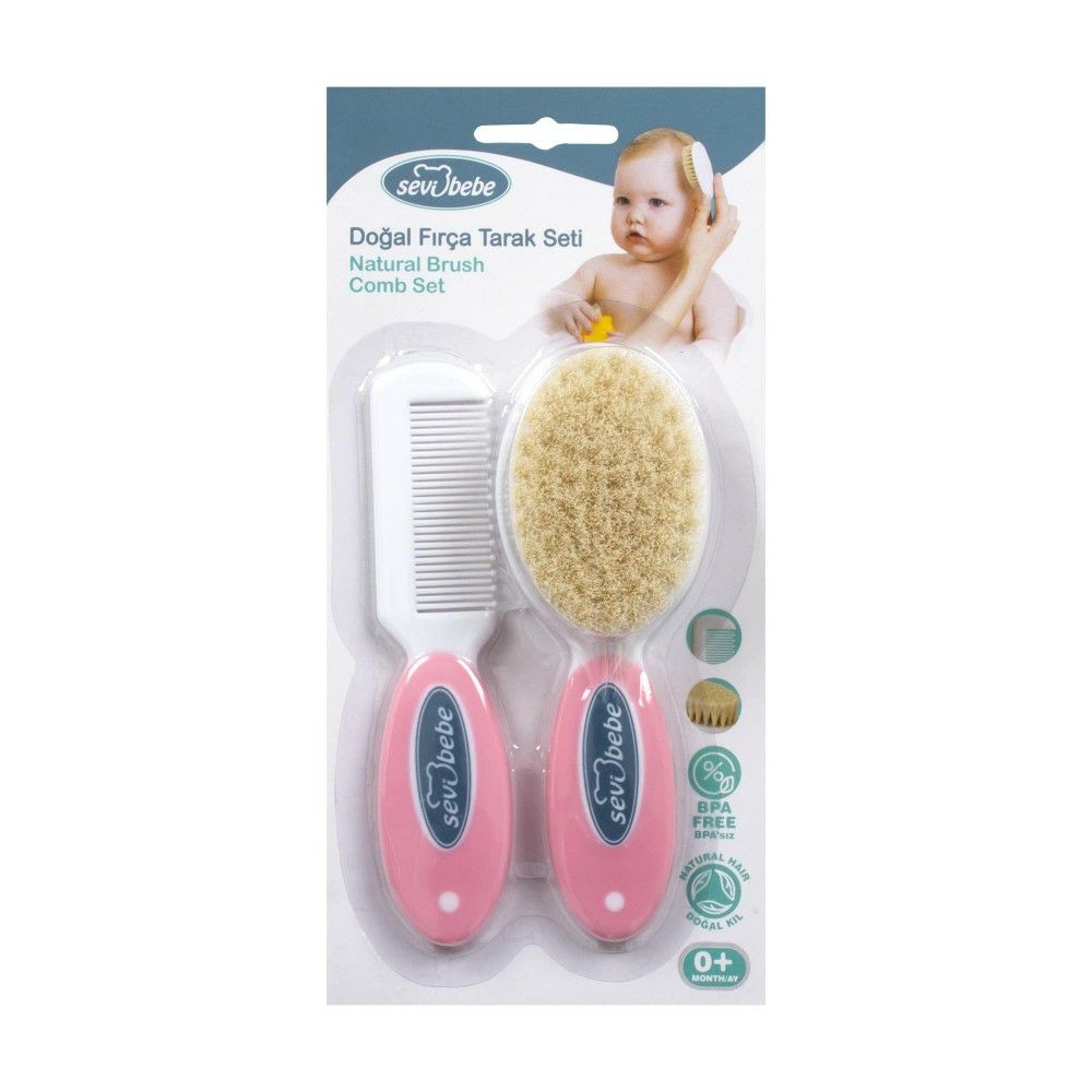 Сет четка и чешел со природно влакно 
